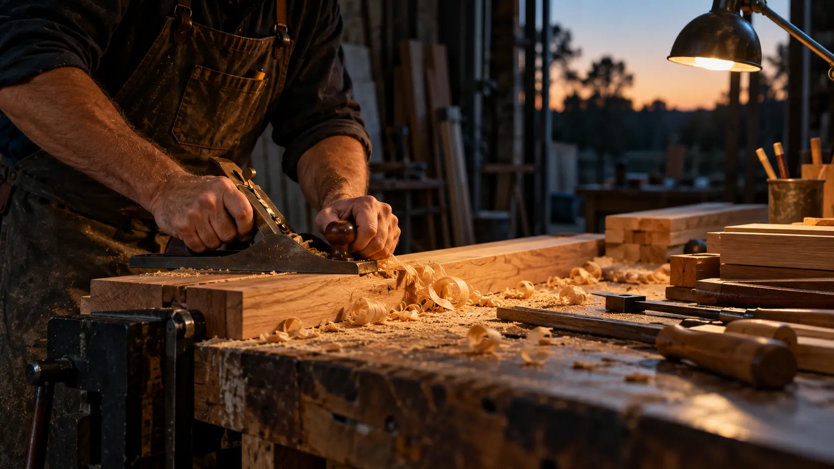 Timber being worked in the Everline Joinery workshop